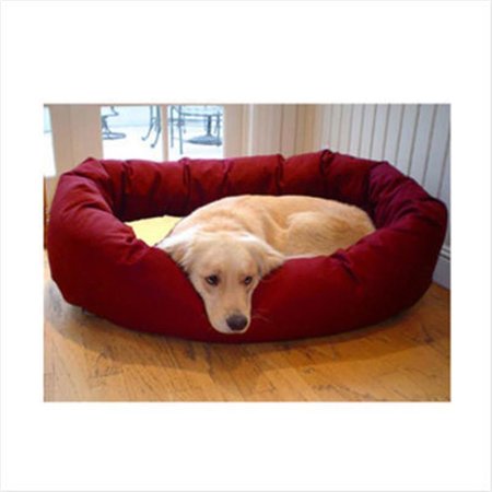 MAJESTIC PET 24 in. Small Bagel Bed- Burgundy and Sherpa 788995612247